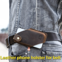 BUGOLINI® Felis - Portable Phone Holder for Men - Genuine Leather - Smartphone up to 6.7 inch - Black - Image 2