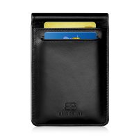 BUGOLINI Negotium - Extreme Compact Leather Wallet - Money Clip - ID Holder - Card Holder - Black - Image 3
