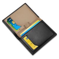 BUGOLINI MACER - Thin Cash & Card Holder - Compact Real Leather Wallet - Black - Image 5