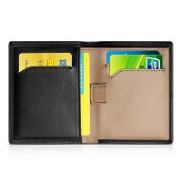 BUGOLINI MACER - Thin Cash & Card Holder - Compact Real Leather Wallet - Black - Image 3