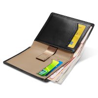 BUGOLINI MACER - Thin Cash & Card Holder - Compact Real Leather Wallet - Black - Image 6