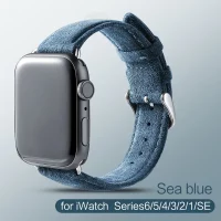 BUGOLINI Versus - Watch Strap With Buckle Clasp Made Of Alcantara - Suitable For iWatch 42, 44 En 45MM - Sea Blue - Image 5