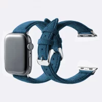 BUGOLINI Versus - Watch Strap With Buckle Clasp Made Of Alcantara - Suitable For iWatch 42, 44 En 45MM - Sea Blue - Image 4