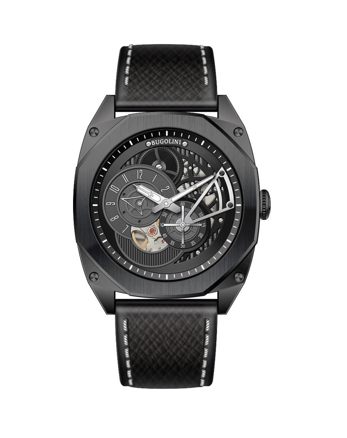 BUGOLINI NOCTIS - Stalen automatisch horloge - Mechanisch Miyota-uurwerk - Lichtgevend - Waterdicht - Draaibare lunette