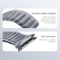 BUGOLINI Atomus – Watch Strap With Magnetic Closure Made Of Alcantara – Suitable For iWatch 42, 44 En 45MM – Dark Grey - Image 5