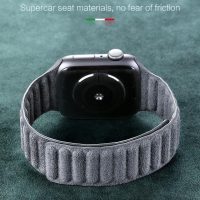 BUGOLINI Atomus – Watch Strap With Magnetic Closure Made Of Alcantara – Suitable For iWatch 42, 44 En 45MM – Dark Grey - Image 6