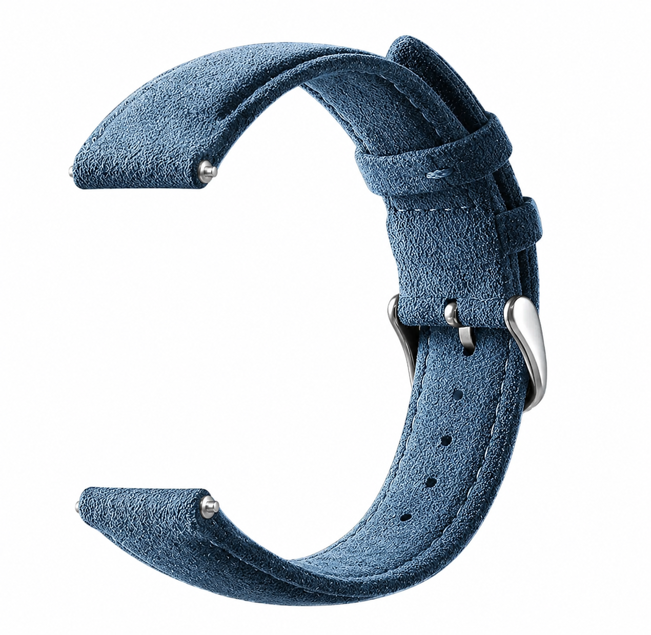 BUGOLINI Versus - Correa de reloj con hebilla de Alcantara - Apta para iWatch 42, 44 y 45 mm - Azul marin