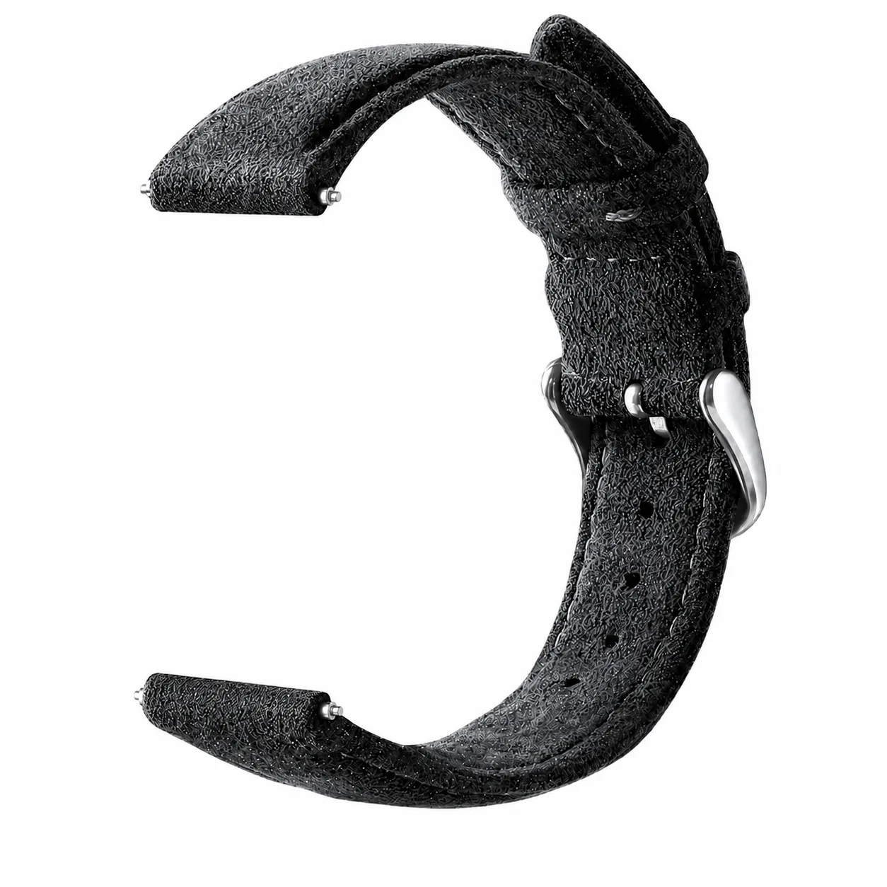 BUGOLINI Versus - Watch Strap With Buckle Clasp Made Of Alcantara - Suitable For iWatch 42, 44 En 45MM - Black