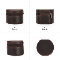 BUGOLINI Sarutobi - 1 Slot Leather Watch Holder With Zipper - Retro Watch Holder - Sincerus Leather - Coffee - Image 10