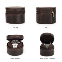 BUGOLINI Sarutobi - 1 Slot Leather Watch Holder With Zipper - Retro Watch Holder - Sincerus Leather - Coffee - Image 7