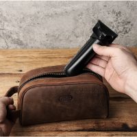 BUGOLINI Novacula - Leather Razor Holder - Retro Razor Holder - Genuine Leather - Black - Image 4