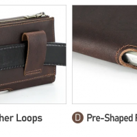 BUGOLINI Milian – Leather Phone Waist Bag – Magnetic Closure – Up to 6.7 Inch – Pocket for Bills – Phone Holder – Space for 3 Cards – Coffee - Image 8