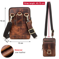 BUGOLINI Potens – Leather Shoulder Bag With 4 Compartments - 5 Card Slots - Adjustable Shoulder Strap (84-150 cm) – Phone Up To 5.8 Inch – Zipper Closure – Passport Pocket - Coffee - Image 8
