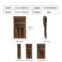 BUGOLINI Asuma - Leather Pen Holder For Three Pens - Cow Leather - Pen Accessories - Stylish Design - Coffee - Image 12