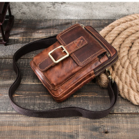 BUGOLINI Potens – Leather Shoulder Bag With 4 Compartments - 5 Card Slots - Adjustable Shoulder Strap (84-150 cm) – Phone Up To 5.8 Inch – Zipper Closure – Passport Pocket - Coffee - Image 12