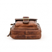 BUGOLINI Potens – Leather Shoulder Bag With 4 Compartments - 5 Card Slots - Adjustable Shoulder Strap (84-150 cm) – Phone Up To 5.8 Inch – Zipper Closure – Passport Pocket - Coffee - Image 6