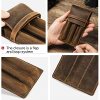 BUGOLINI Asuma - Leather Pen Holder For Three Pens - Cow Leather - Pen Accessories - Stylish Design - Coffee - Image 5