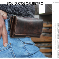 BUGOLINI Milian – Leather Phone Waist Bag – Magnetic Closure – Up to 6.7 Inch – Pocket for Bills – Phone Holder – Space for 3 Cards – Coffee - Image 4
