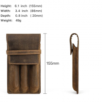 BUGOLINI Asuma - Leather Pen Holder For Three Pens - Cow Leather - Pen Accessories - Stylish Design - Coffee - Image 13