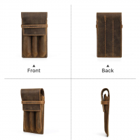 BUGOLINI Asuma - Leather Pen Holder For Three Pens - Cow Leather - Pen Accessories - Stylish Design - Coffee - Image 10