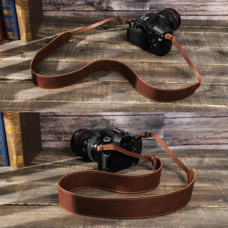 BUGOLINI Ophilia – Leather Adjustable Camera Shoulder Strap – Camera Strap – Carrying Strap - Adjustable (Up to 141cm) - Universal Compatible - Coffee - Image 5