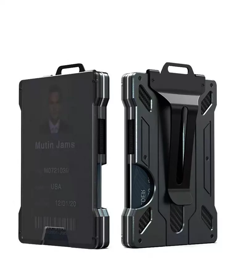 BUGOLINI Bellenus - RFID Wallet with Transparent ID Card Holder - Smart Aluminum Wallet - Fits 15 Cards - Black - Image 2