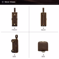 BUGOLINI Aurelia - Leather Golf Ball Portable Handbag - Holds 3 Balls - With Button Closure - With Removable Belt Buckle - 4 Golf Tee Slots - Coffee - Image 12