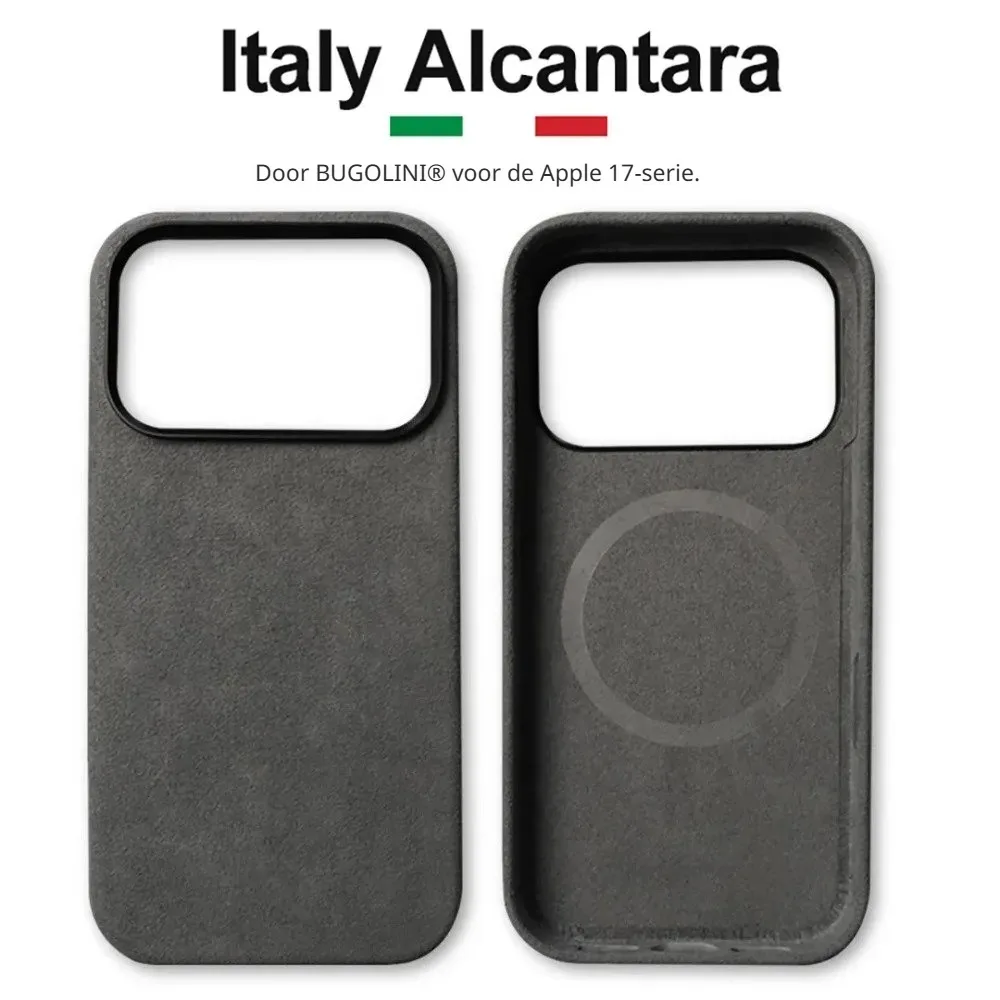 BUGOLINI Alcan-X - Magnetic Alcantara Case Cover Suitable for iPhone 17 Pro Max - 9002 Alcantara Italy - Black - Image 6