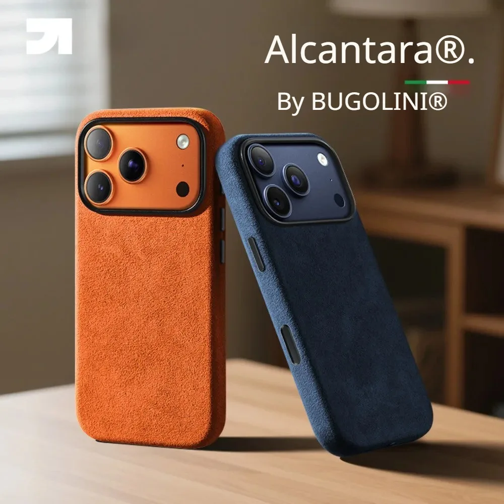BUGOLINI Alcan-X - Magnetic Alcantara Case Cover Suitable for iPhone 17 Pro Max - 9002 Alcantara Italy - Black - Image 9