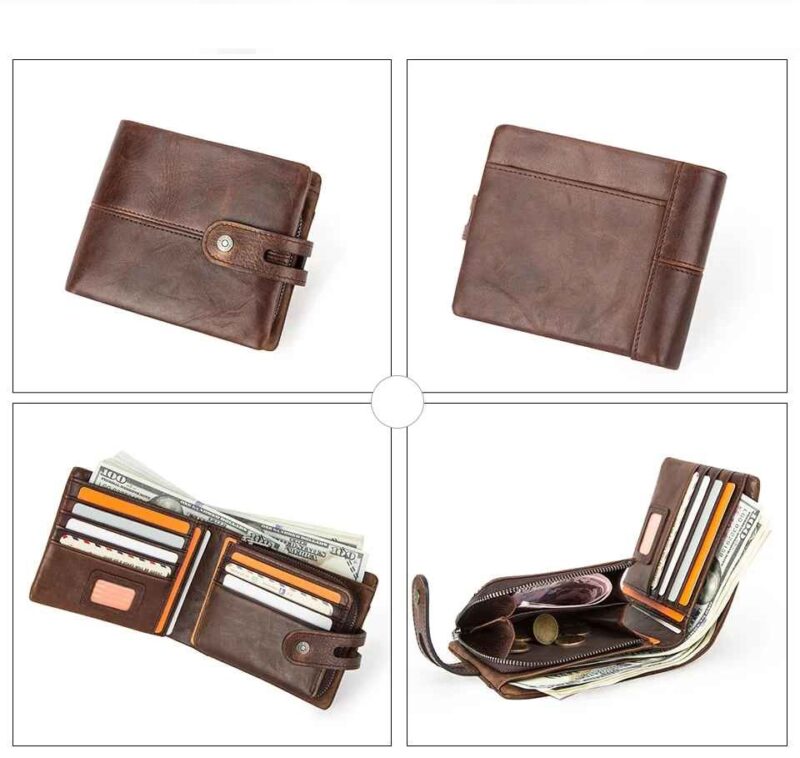 BUGOLINI Kumar - Men's Wallet – Vintage PU Leather – RFID Protection – 17 Compartments – Coin Pocket – Black - Image 13