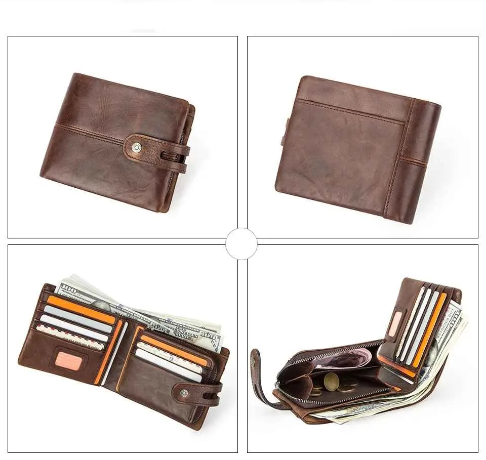BUGOLINI Kumar - Men's Wallet – Vintage PU Leather – RFID Protection – 17 Compartments – Coin Pocket – Coffee - Image 8