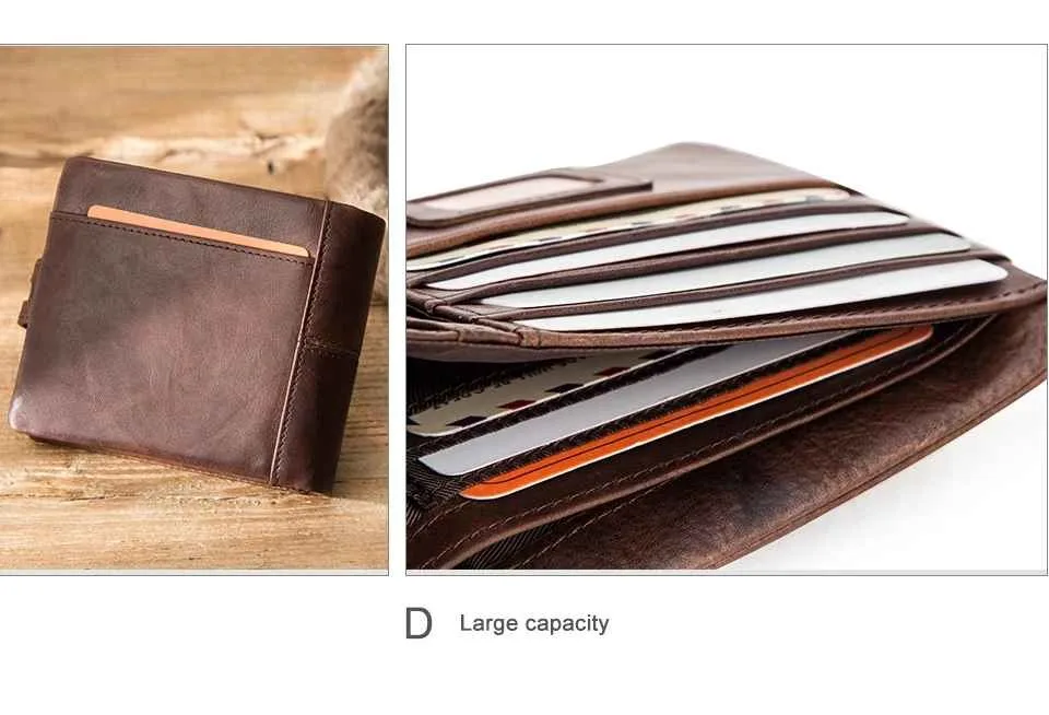 BUGOLINI Kumar - Men's Wallet – Vintage PU Leather – RFID Protection – 17 Compartments – Coin Pocket – Coffee - Image 6
