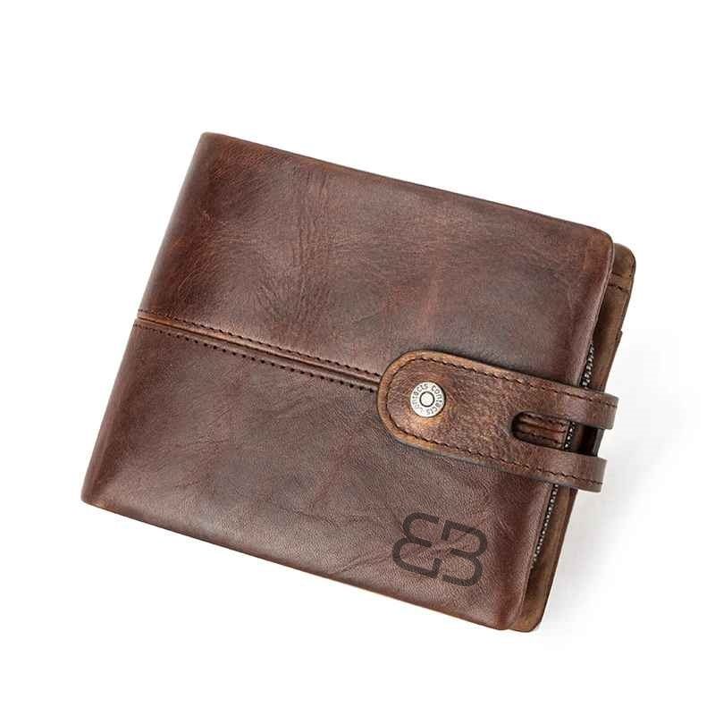 BUGOLINI Kumar - Men's Wallet – Vintage PU Leather – RFID Protection – 17 Compartments – Coin Pocket – Coffee