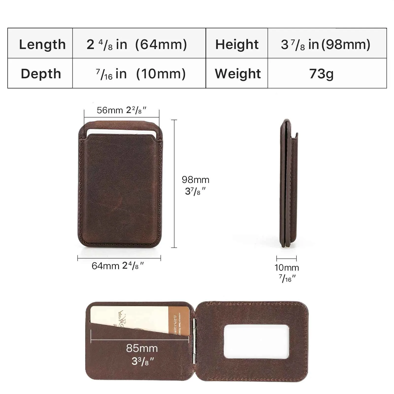BUGOLINI Sagar – MagSafe Card Holder & Phone Stand – PU Leather – Magnetic – Holds up to 3 Cards – Compatible with MagSafe iPhones – Coffee - Image 7