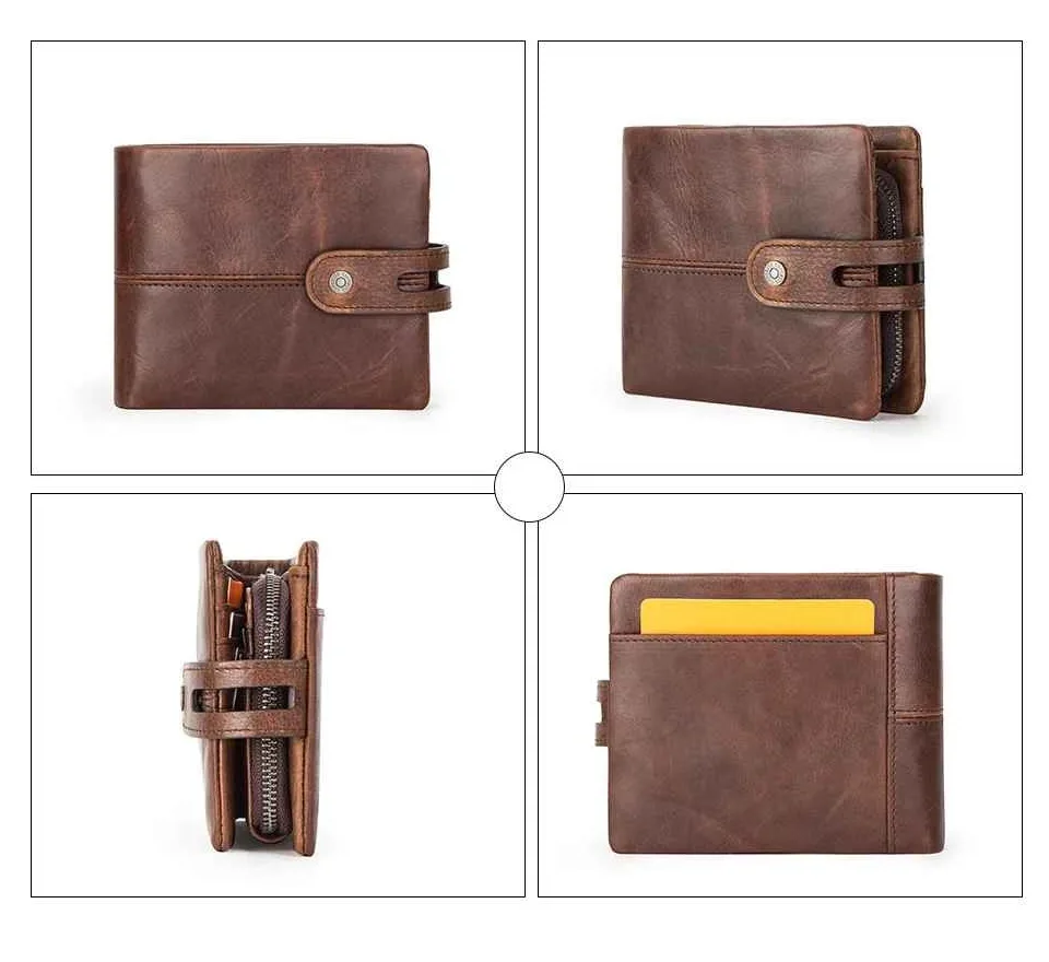 BUGOLINI Kumar - Men's Wallet – Vintage PU Leather – RFID Protection – 17 Compartments – Coin Pocket – Coffee - Image 9