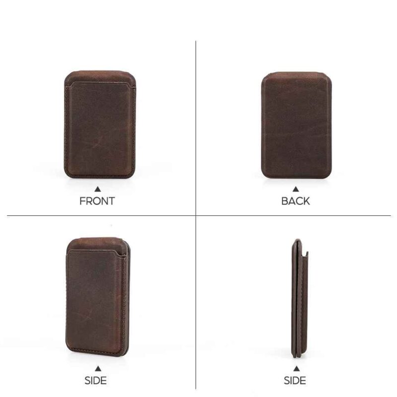 BUGOLINI Sagar – MagSafe Card Holder & Phone Stand – PU Leather – Magnetic – Holds up to 3 Cards – Compatible with MagSafe iPhones – Coffee - Image 12