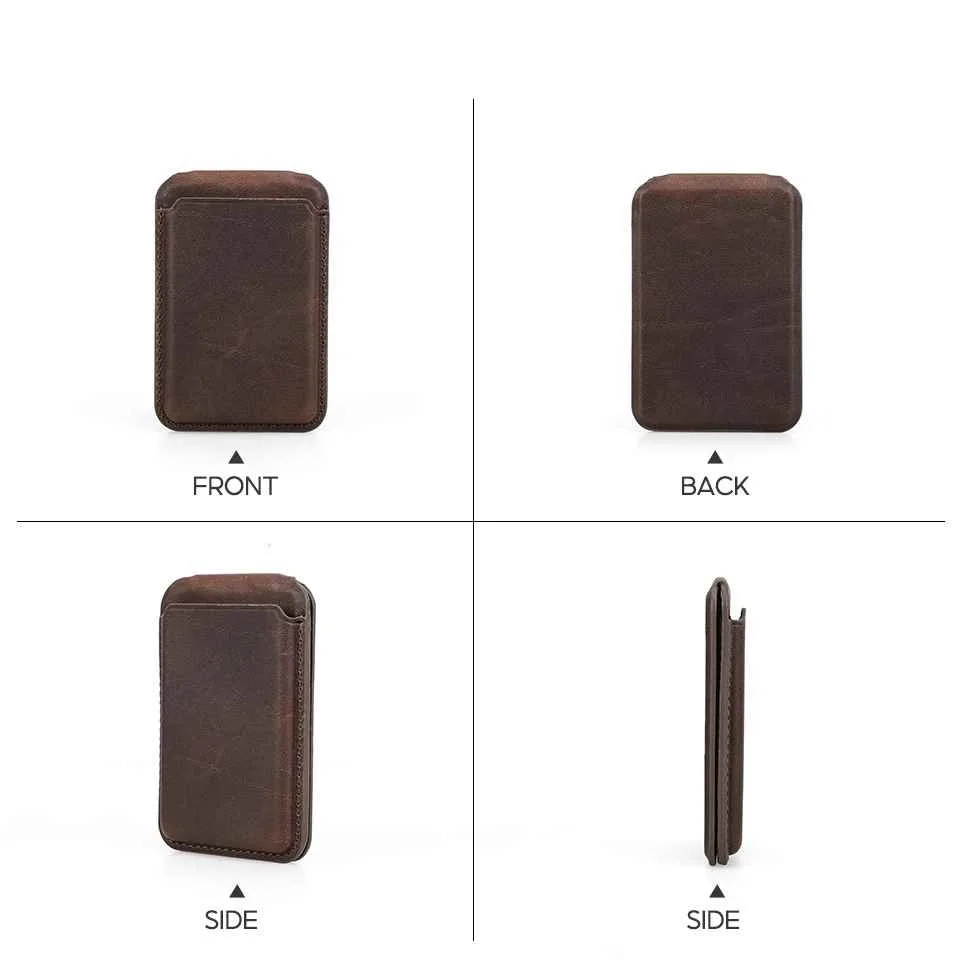 BUGOLINI Sagar – MagSafe Card Holder & Phone Stand – PU Leather – Magnetic – Holds up to 3 Cards – Compatible with MagSafe iPhones – Coffee - Image 12