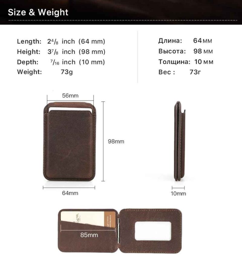 BUGOLINI Sagar – MagSafe Card Holder & Phone Stand – PU Leather – Magnetic – Holds up to 3 Cards – Compatible with MagSafe iPhones – Coffee - Image 13