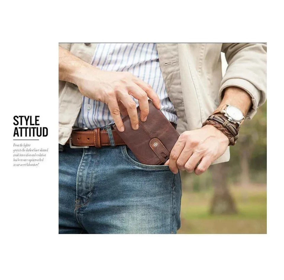 BUGOLINI Kumar - Men's Wallet – Vintage PU Leather – RFID Protection – 17 Compartments – Coin Pocket – Coffee - Image 2