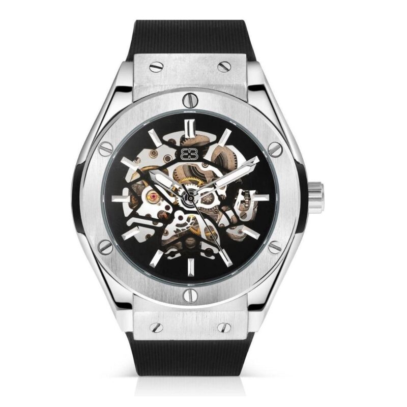 BUGOLINI® - Imperium Steel Silver - 49mm Mechanical Automatic Watch For Men