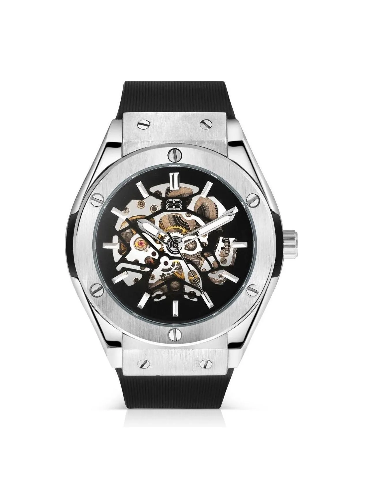 BUGOLINI® - Imperium Steel Silver - 49mm Mechanical Automatic Watch For Men