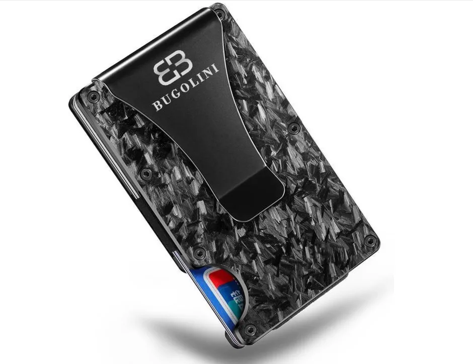 BUGOLINI® METALLUM Stone – Luxe aluminium kaarthouder met RFID – Compacte portemonnee voor mannen en vrouwen