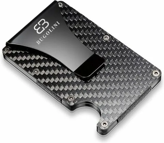 BUGOLINI METALLUM Carbon - Aviation Aluminium Card Holder - Wallet - Cash Holder - Unisex / Men - Woman