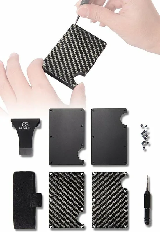 BUGOLINI METALLUM Carbon - Aviation Aluminium Card Holder - Wallet - Cash Holder - Unisex / Men - Woman - Image 7